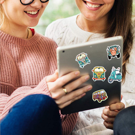 JMT-031178 Hip-Hop Style Waterproof Stickers for Outdoor Use – Set of 50 Self-Adhesive Graffiti Designs, 4-6cm Each