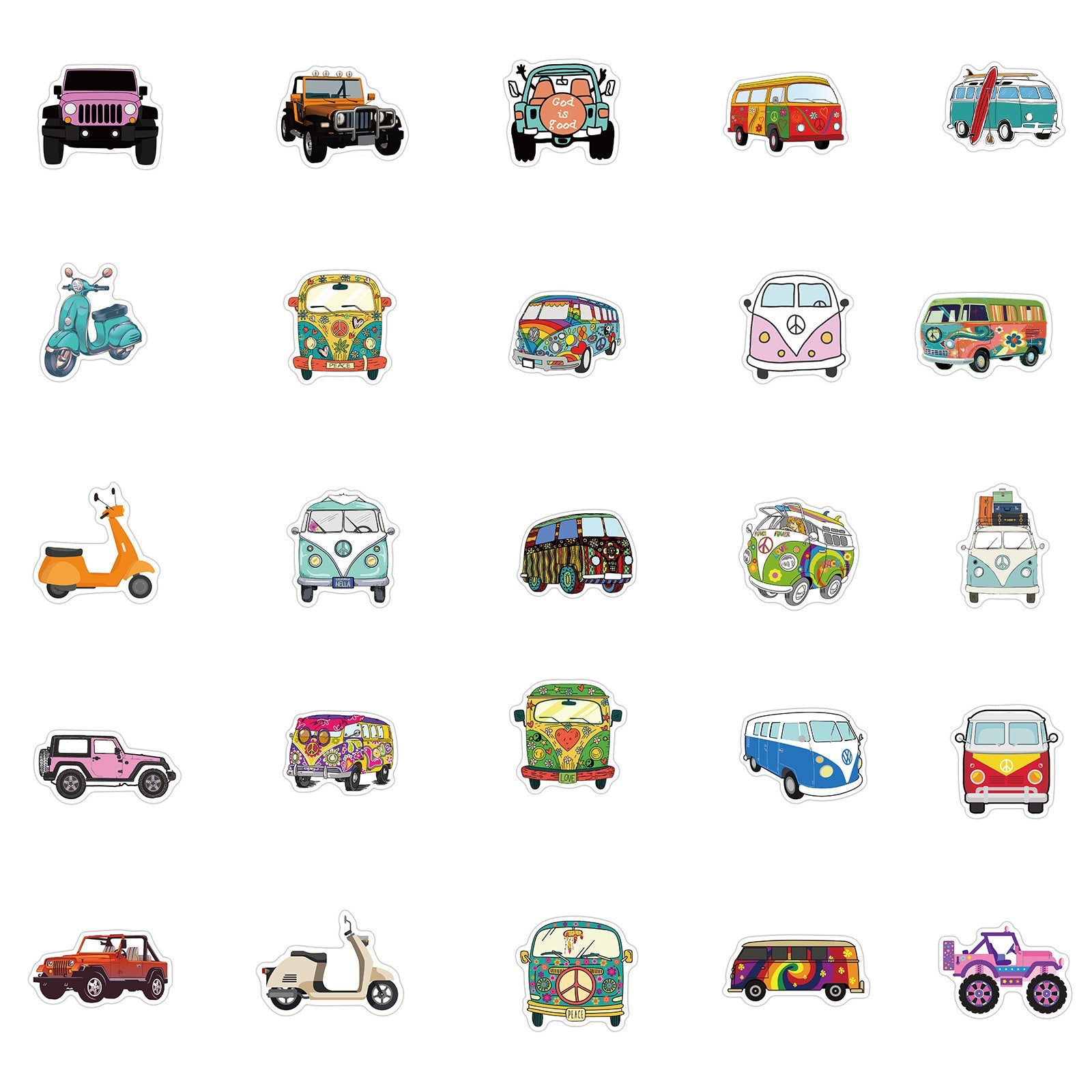 JMT-031178 Hip-Hop Style Waterproof Stickers for Outdoor Use – Set of 50 Self-Adhesive Graffiti Designs, 4-6cm Each