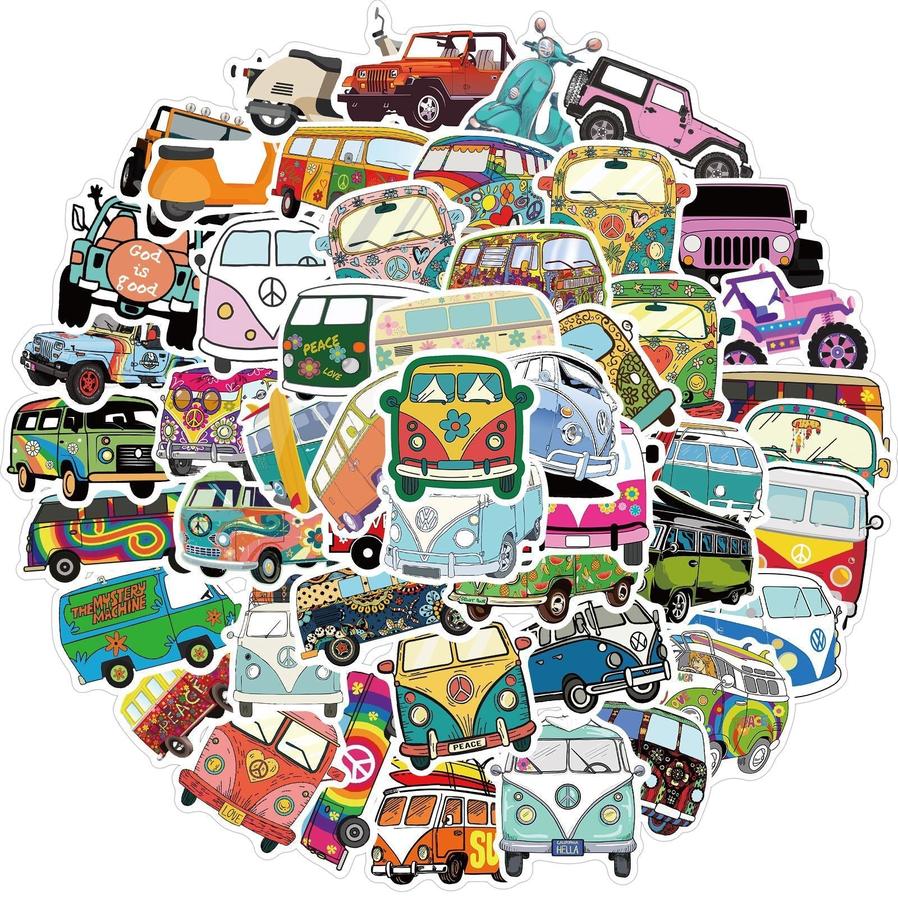 JMT-031178 Hip-Hop Style Waterproof Stickers for Outdoor Use – Set of 50 Self-Adhesive Graffiti Designs, 4-6cm Each