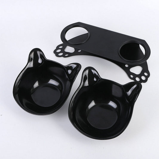 JMT-031882 Cat and Dog Neck Guard Double Bowl with Cat Ear Design - Multiple Colors Available
