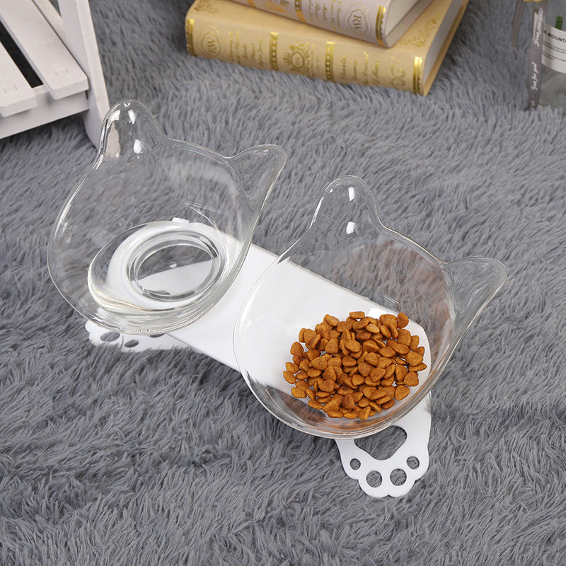 JMT-031882 Cat and Dog Neck Guard Double Bowl with Cat Ear Design - Multiple Colors Available