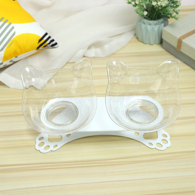 JMT-031882 Cat and Dog Neck Guard Double Bowl with Cat Ear Design - Multiple Colors Available