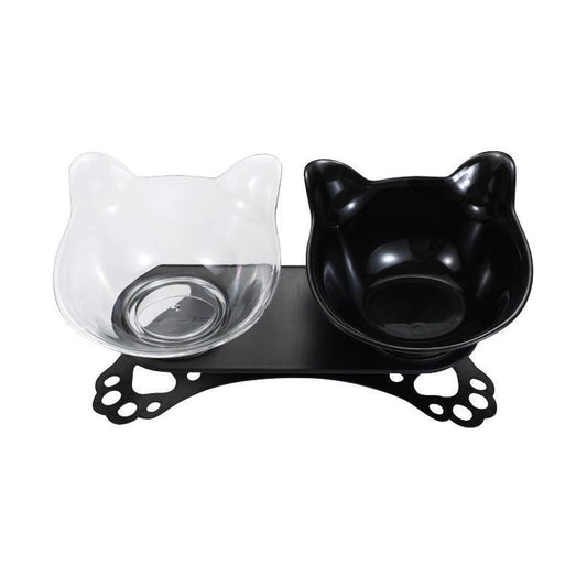 JMT-031882 Cat and Dog Neck Guard Double Bowl with Cat Ear Design - Multiple Colors Available
