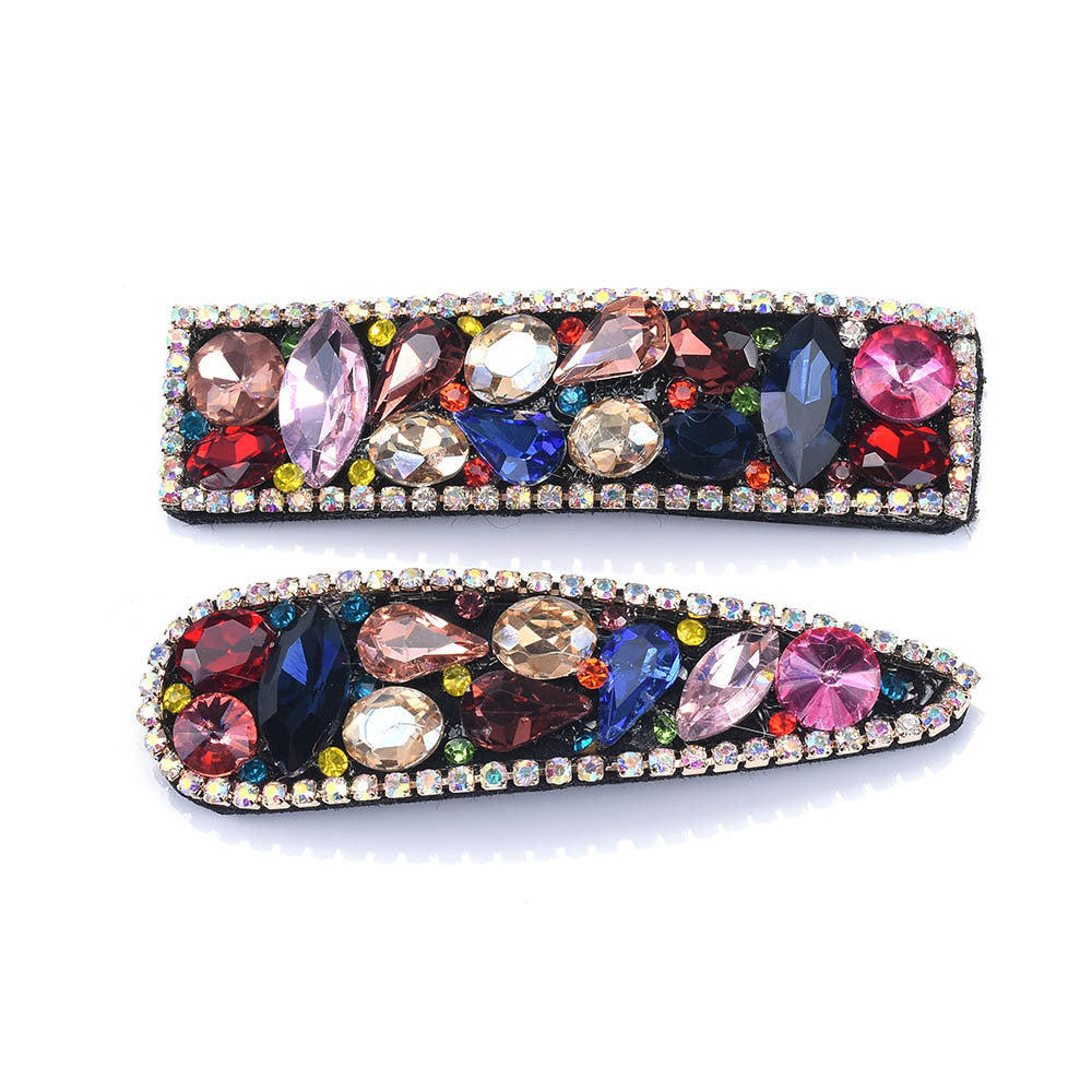 JMT-032394 Personalized Geometric Flannel Colored Glass Hairpin Set