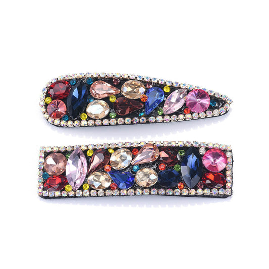 JMT-032394 Personalized Geometric Flannel Colored Glass Hairpin Set