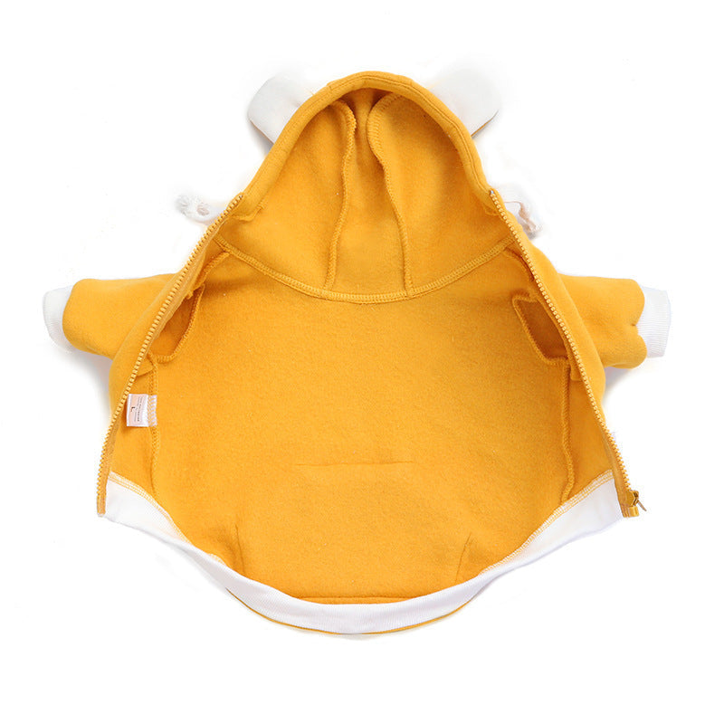 JMT-032778 Cozy Cotton Dog Sweater in Yellow, Pink, and Blue - Fleece Warmth for All Sizes