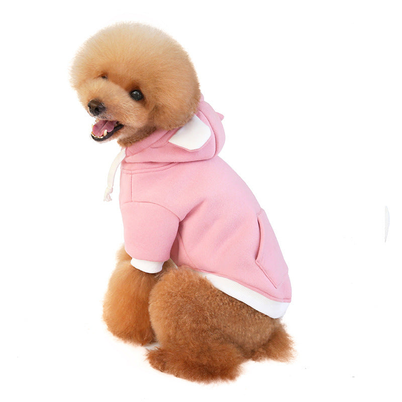 JMT-032778 Cozy Cotton Dog Sweater in Yellow, Pink, and Blue - Fleece Warmth for All Sizes