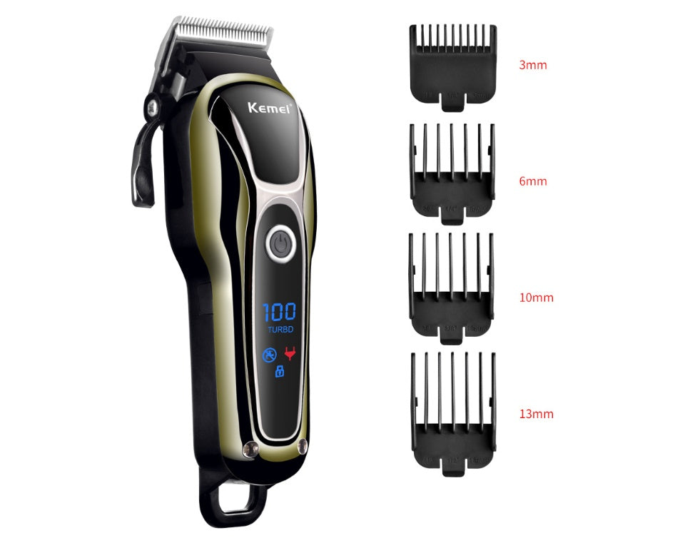 JMT-032842 Rechargeable Hair Clipper with LCD Display and Adjustable Blade Length