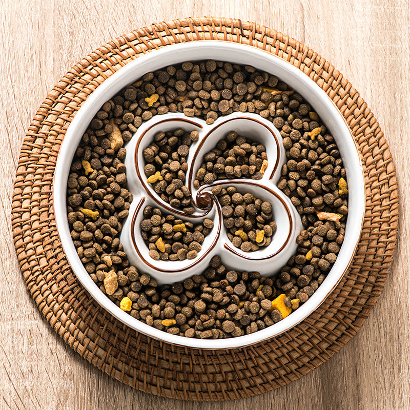 JMT-033034 Ceramic Slow Feeder Dog Bowl for Medium and Large Dogs - Non-Slip Design to Promote Slow Eating and Prevent Choking