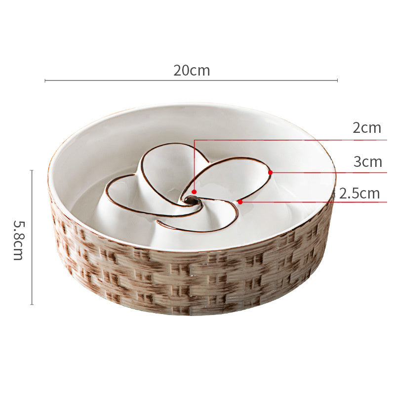JMT-033034 Ceramic Slow Feeder Dog Bowl for Medium and Large Dogs - Non-Slip Design to Promote Slow Eating and Prevent Choking