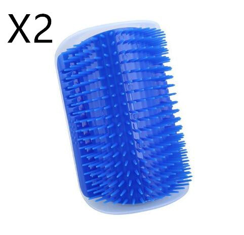 JMT-033098 Cat Self-Grooming Brush with Attracting Cat Mint - Durable Plastic and Easy to Clean, Blue/Gray