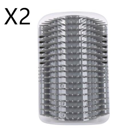 JMT-033098 Cat Self-Grooming Brush with Attracting Cat Mint - Durable Plastic and Easy to Clean, Blue/Gray