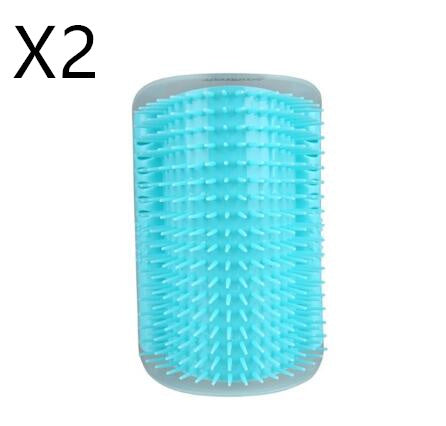 JMT-033098 Cat Self-Grooming Brush with Attracting Cat Mint - Durable Plastic and Easy to Clean, Blue/Gray