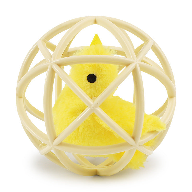 JMT-033994 Durable Plastic Sepak Takraw Balls for Playful Cats - Available in Yellow Chicken and Gray Mouse