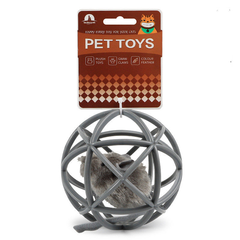 JMT-033994 Durable Plastic Sepak Takraw Balls for Playful Cats - Available in Yellow Chicken and Gray Mouse