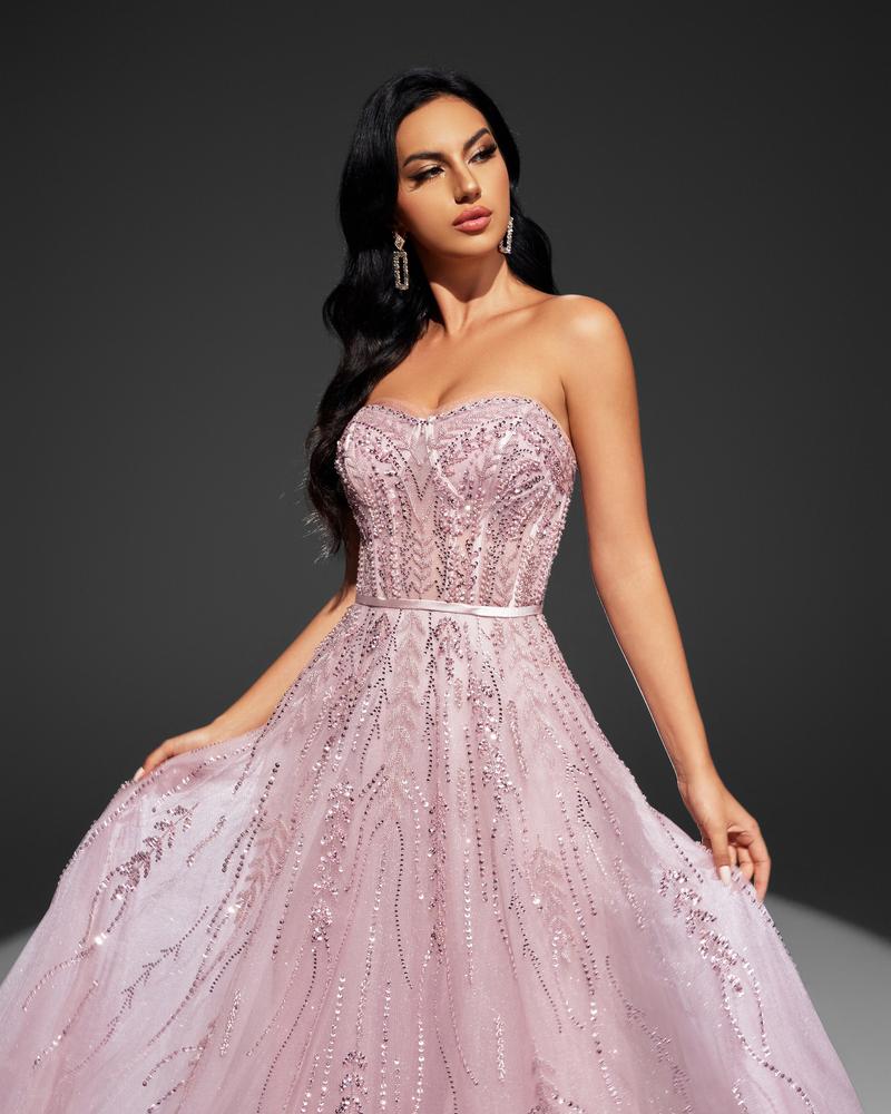 JMT-034250 Elegant Pink Evening Dress for Women - Style SH0097