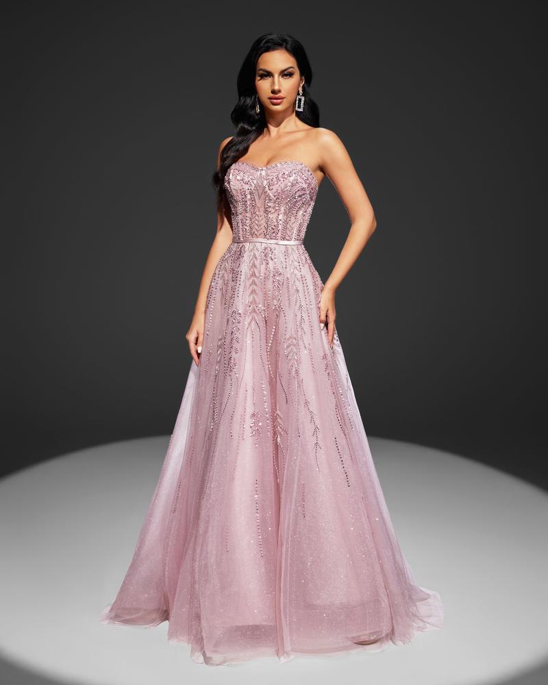 JMT-034250 Elegant Pink Evening Dress for Women - Style SH0097