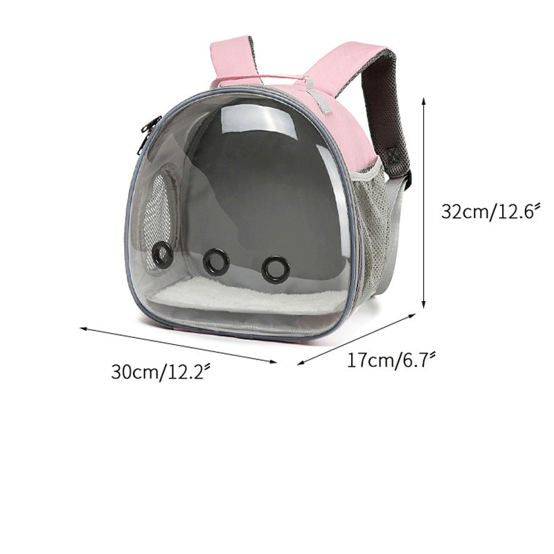 JMT-034250 Transparent Pet Backpack Carrier for Small Animals - Ideal for Hamsters, Guinea Pigs, Rabbit, and Ferrets