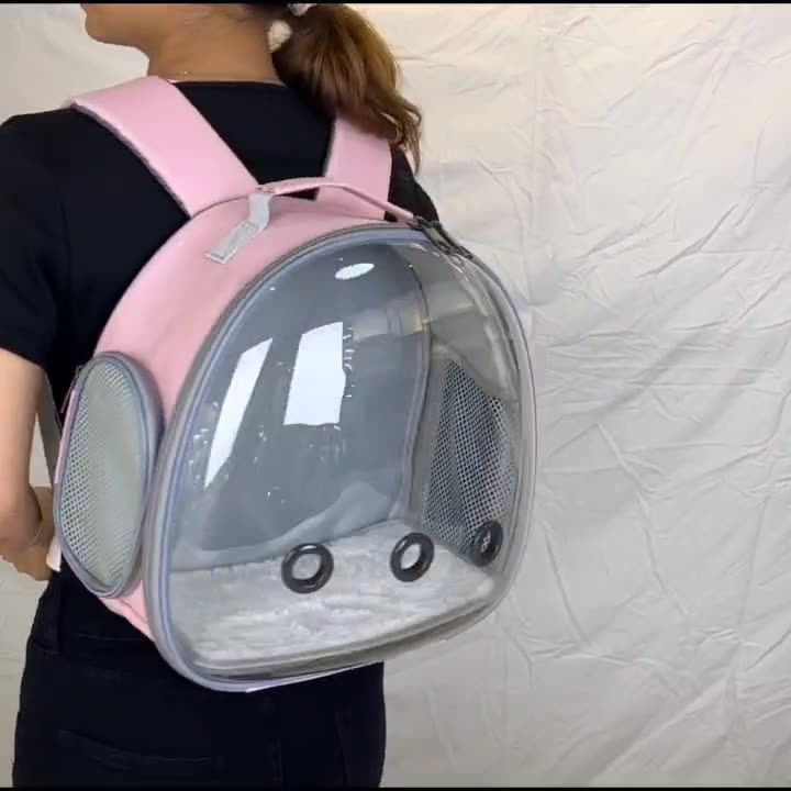 JMT-034250 Transparent Pet Backpack Carrier for Small Animals - Ideal for Hamsters, Guinea Pigs, Rabbit, and Ferrets