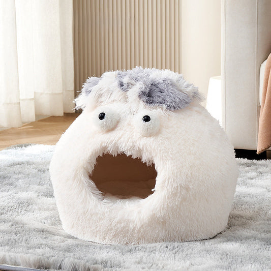 JMT-034314 Cozy Cat Sleeping Nest for Winter, Enclosed Safe House for Cats and Kittens, All-Season Pet Bed
