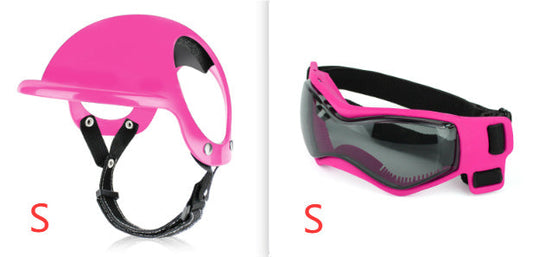 JMT-034826 Dog and Cat Motorcycle Safety Helmet in Black and Pink - Various Sizes Available