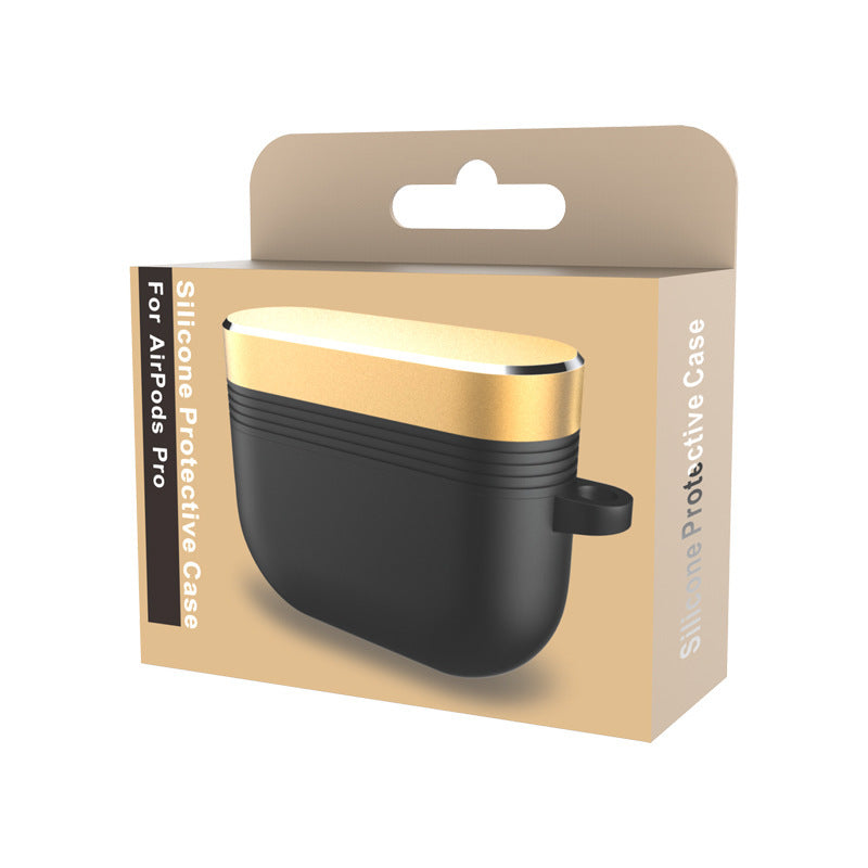 JMT-035658 Silicone and Aluminum Alloy Protective Case for AirPods Pro with Carabiner - 5 Color Options