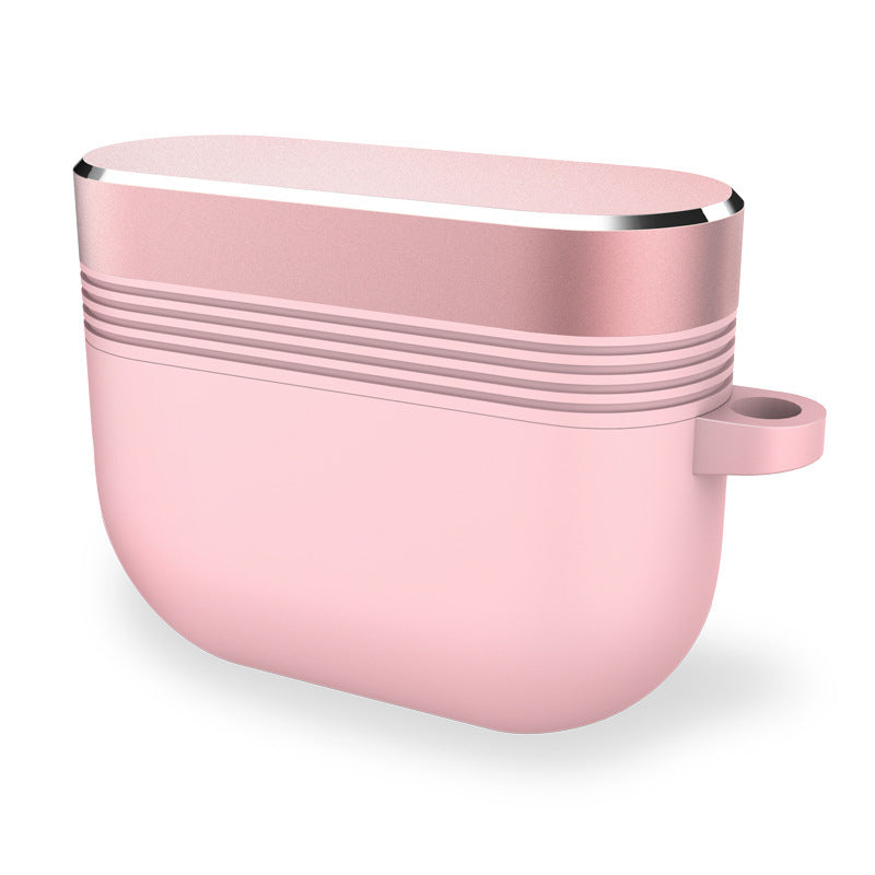 JMT-035658 Silicone and Aluminum Alloy Protective Case for AirPods Pro with Carabiner - 5 Color Options