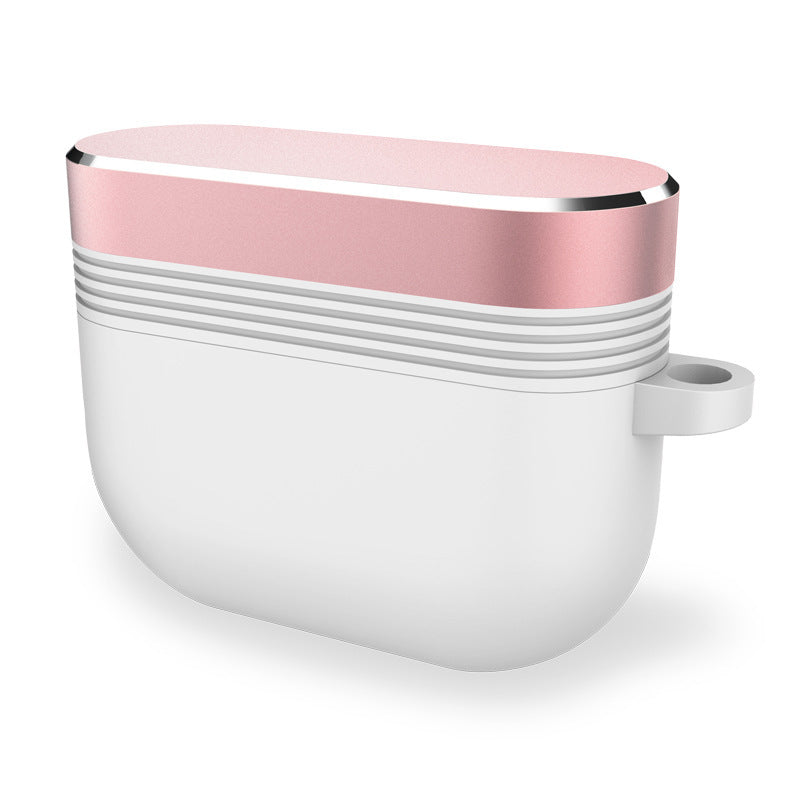 JMT-035658 Silicone and Aluminum Alloy Protective Case for AirPods Pro with Carabiner - 5 Color Options