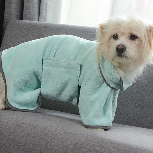 JMT-035786 Quick-Drying Microfiber Dog Bathrobe & Towel for Pets - Absorbent, Cozy, and Machine Washable
