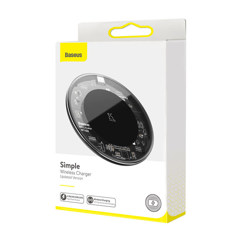 JMT-035850 15W Fast Wireless Charger - Versatile Charging in Black, White, or Transparent Options