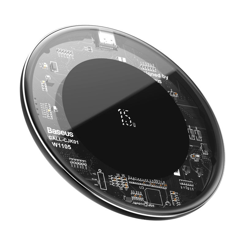 JMT-035850 15W Fast Wireless Charger - Versatile Charging in Black, White, or Transparent Options