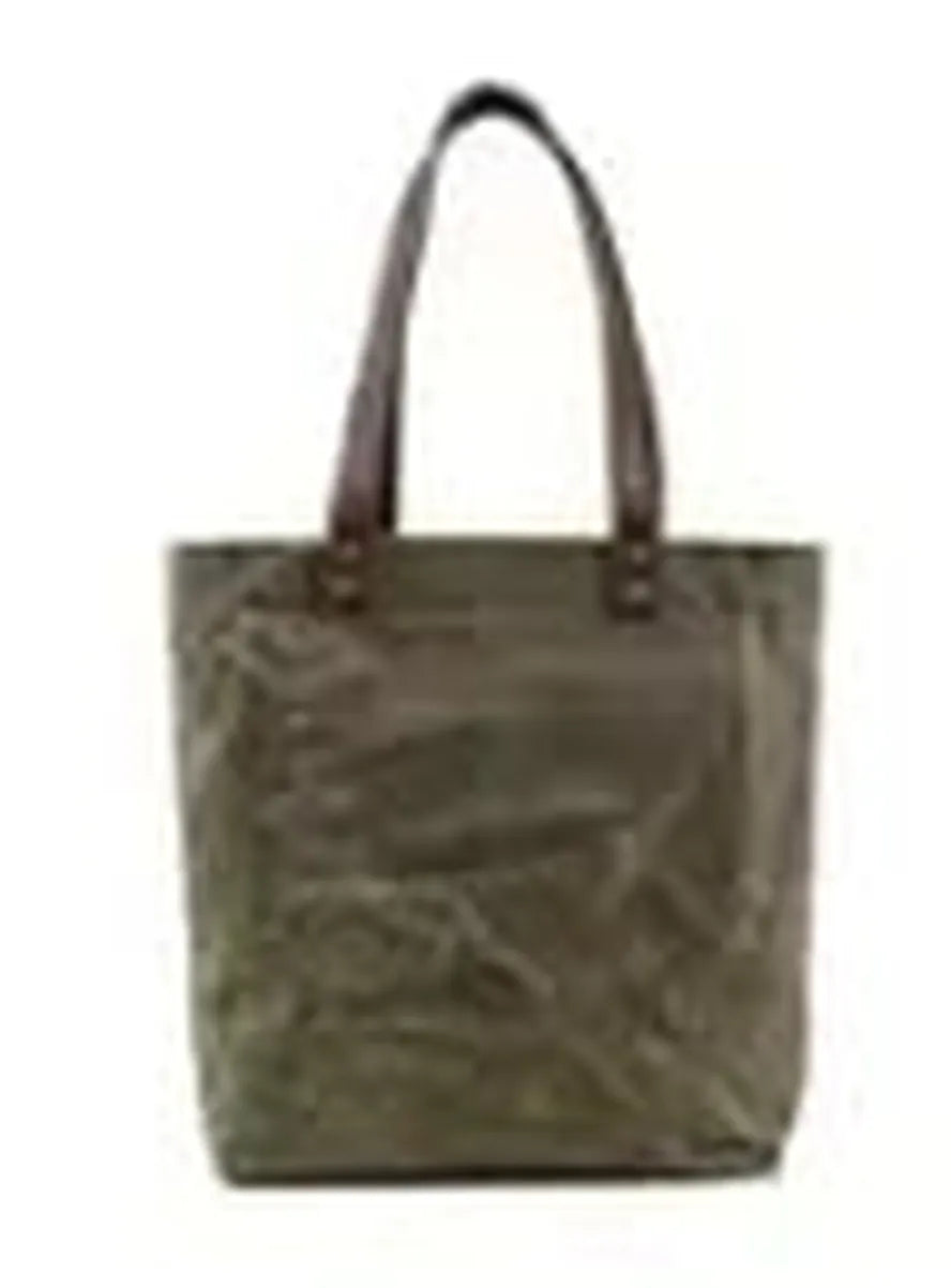JMT-035850 Vintage Women's Waterproof Handbag in Waxed Canvas and Leather - Classic Shoulder Bag