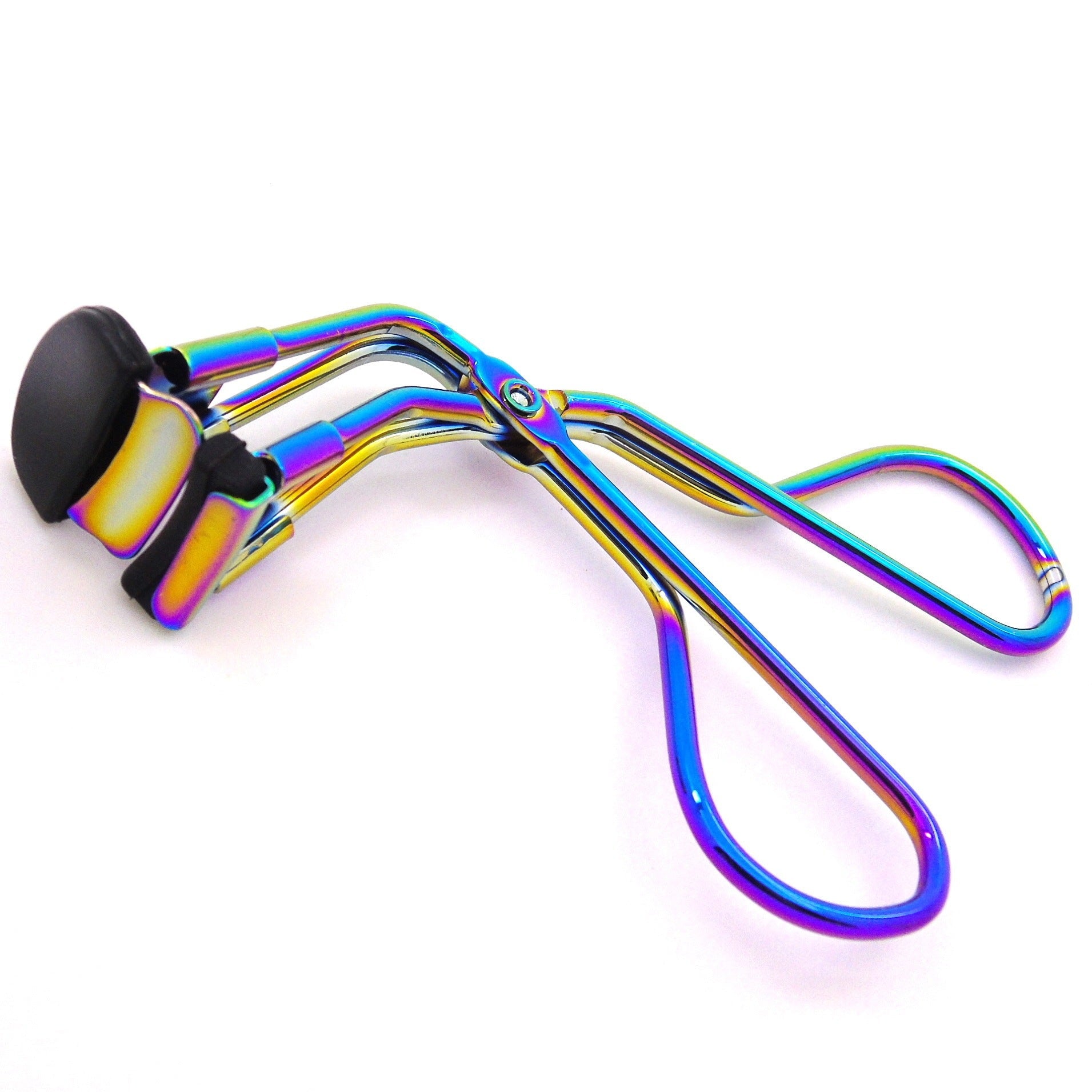 JMT-036298 16mm Partial Eyelash Curler with Silicone Gasket - Carbon Steel Wire Plating, Available in Silver, Black, Titanium, Rose Gold