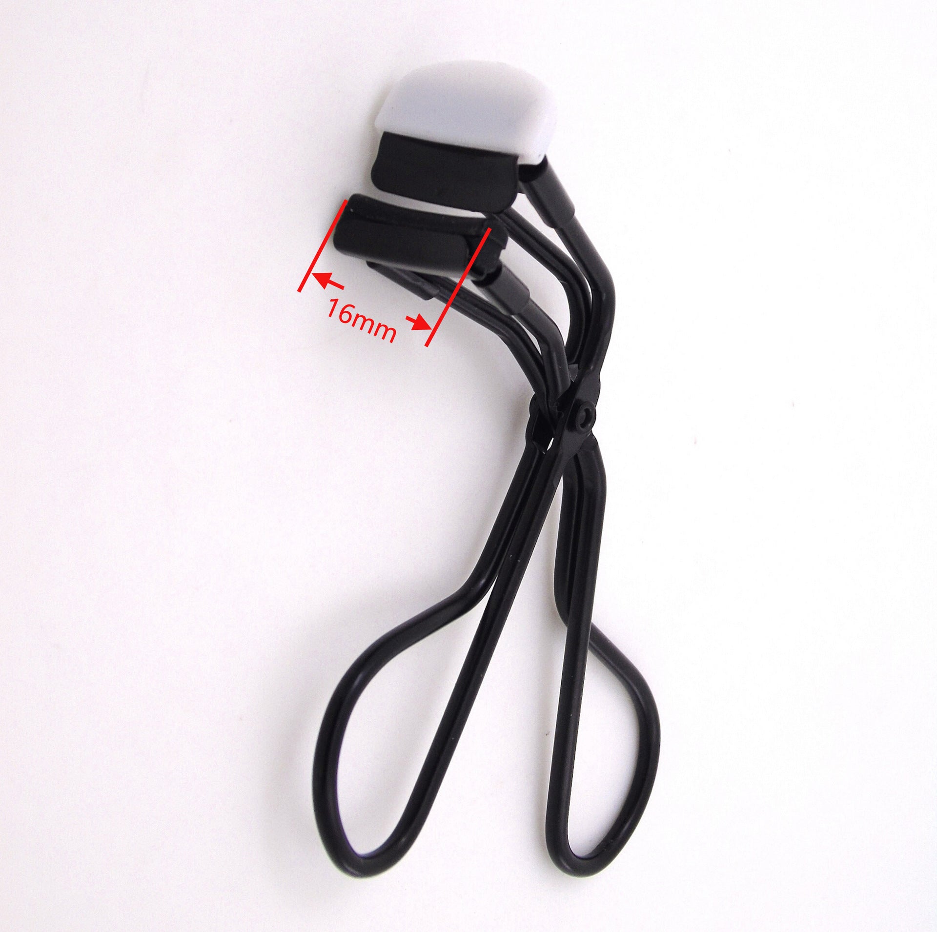 JMT-036298 16mm Partial Eyelash Curler with Silicone Gasket - Carbon Steel Wire Plating, Available in Silver, Black, Titanium, Rose Gold