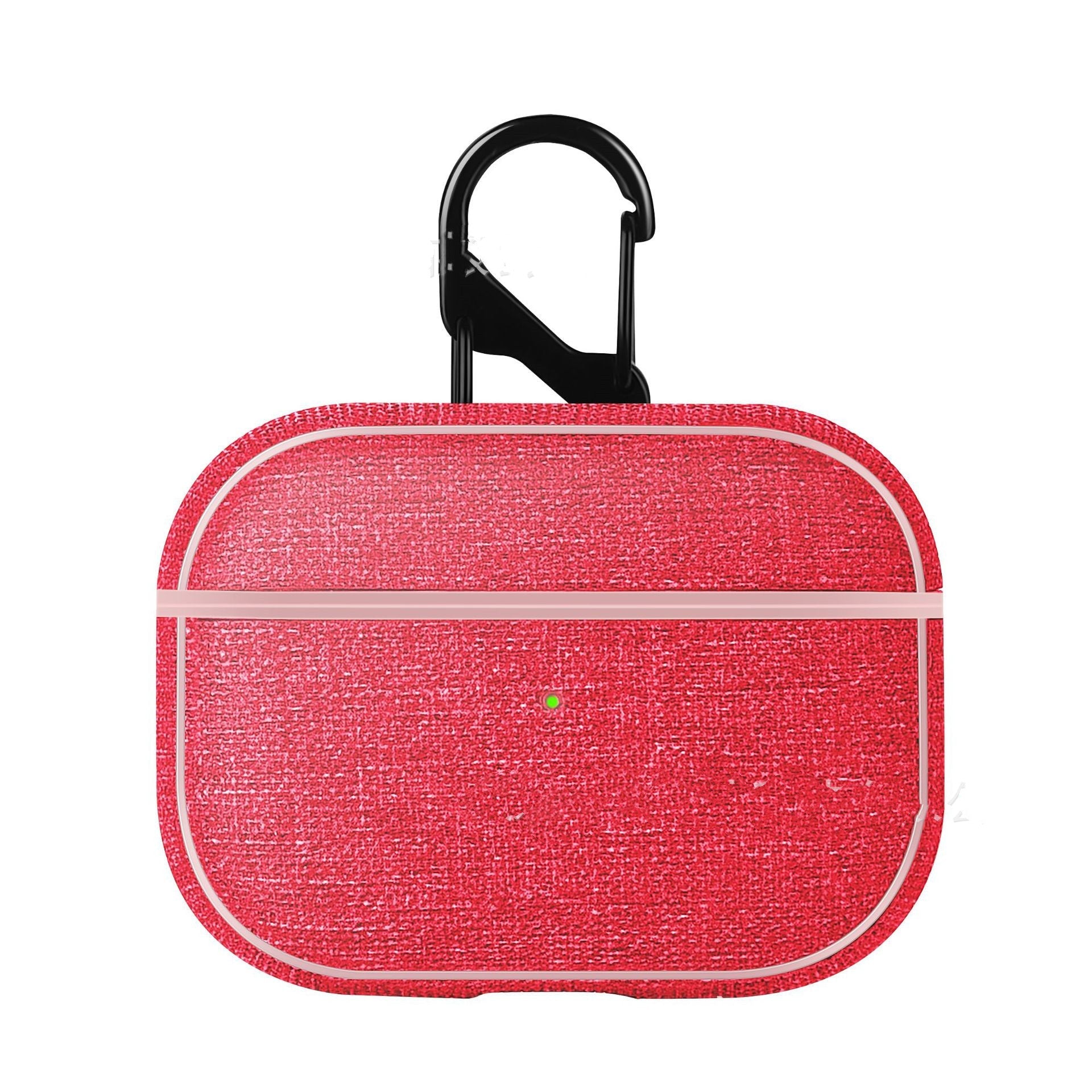 JMT-036298 AirPods Pro Protective Cover - Anti-Scratch PC Leather Case in Rose Red and Denim Blue