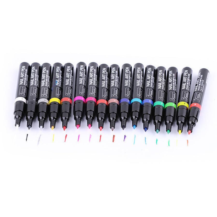 JMT-036618 Nail Painting Pen - 7ml with 16 Color Options, Easy Apply for Creative Nail Art