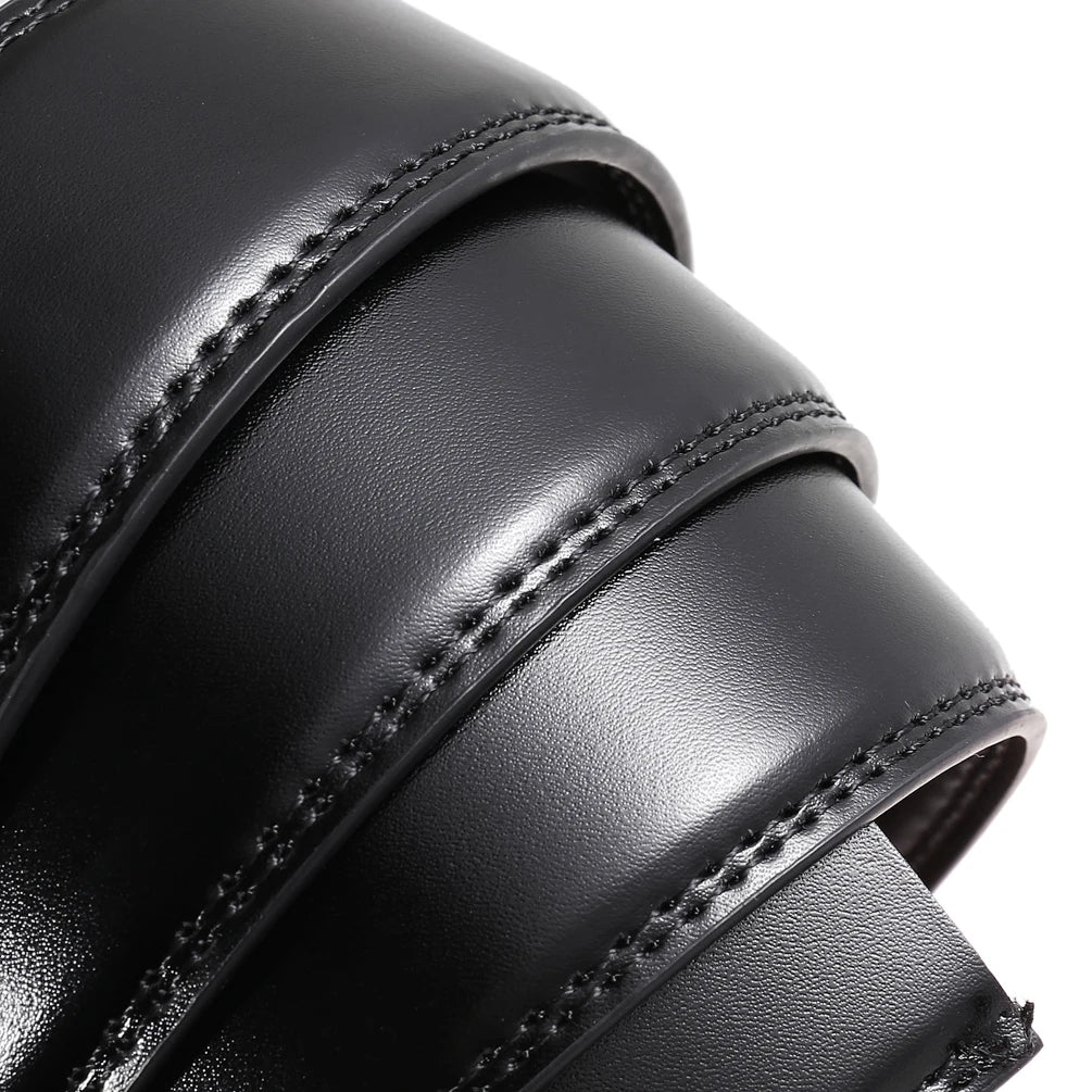 JMT-037066 Men's Automatic Buckle Cowhide Leather Belt - Stylish and Durable Accessory