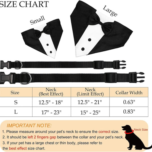 JMT-037130 Formal Dog Tuxedo Suit with Adjustable Bow Tie and Bandana for Weddings and Special Occasions