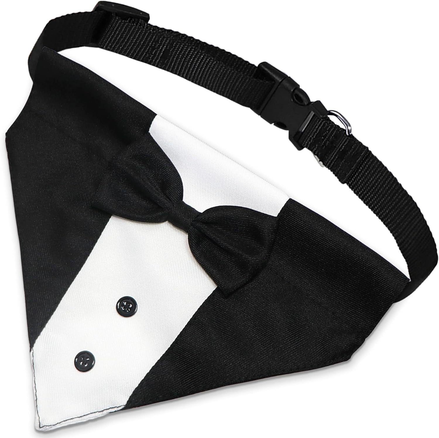 JMT-037130 Formal Dog Tuxedo Suit with Adjustable Bow Tie and Bandana for Weddings and Special Occasions