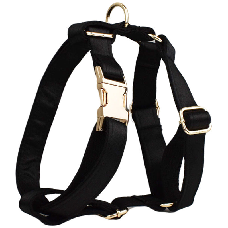 JMT-037642 Dog Collar and Leash Set with Bow and Vest - Fabric Pet Harness and Lead Combo