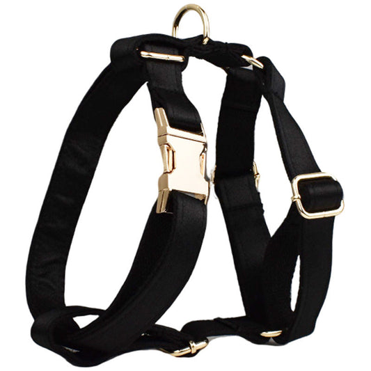 JMT-037642 Dog Collar and Leash Set with Bow and Vest - Fabric Pet Harness and Lead Combo