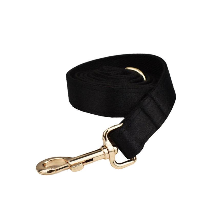 JMT-037642 Dog Collar and Leash Set with Bow and Vest - Fabric Pet Harness and Lead Combo