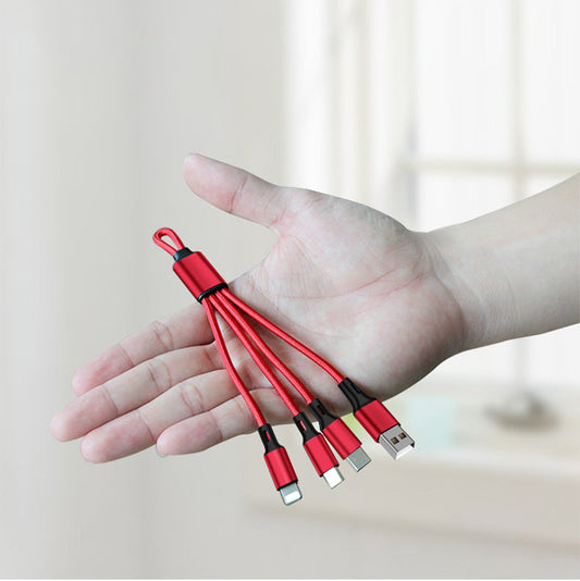JMT-037642 Multi-Device Keychain Charging Cable - 18cm, Compatible with iPhone, Android, and More