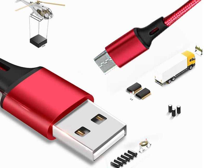 JMT-037642 Multi-Device Keychain Charging Cable - 18cm, Compatible with iPhone, Android, and More