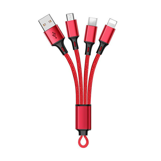 JMT-037642 Multi-Device Keychain Charging Cable - 18cm, Compatible with iPhone, Android, and More
