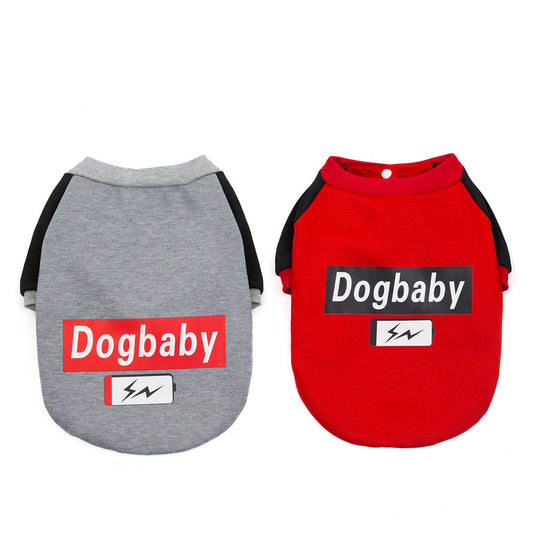 JMT-038090 Cozy Fleece Sweater for Bulldogs and Puppies - Autumn & Winter Wear in Red and Gray