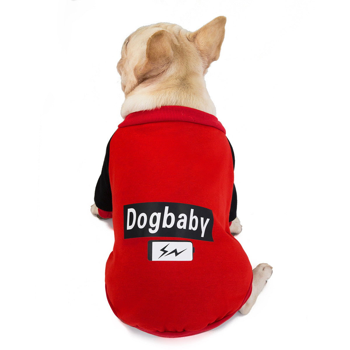 JMT-038090 Cozy Fleece Sweater for Bulldogs and Puppies - Autumn & Winter Wear in Red and Gray