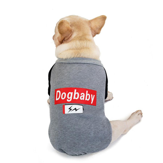 JMT-038090 Cozy Fleece Sweater for Bulldogs and Puppies - Autumn & Winter Wear in Red and Gray