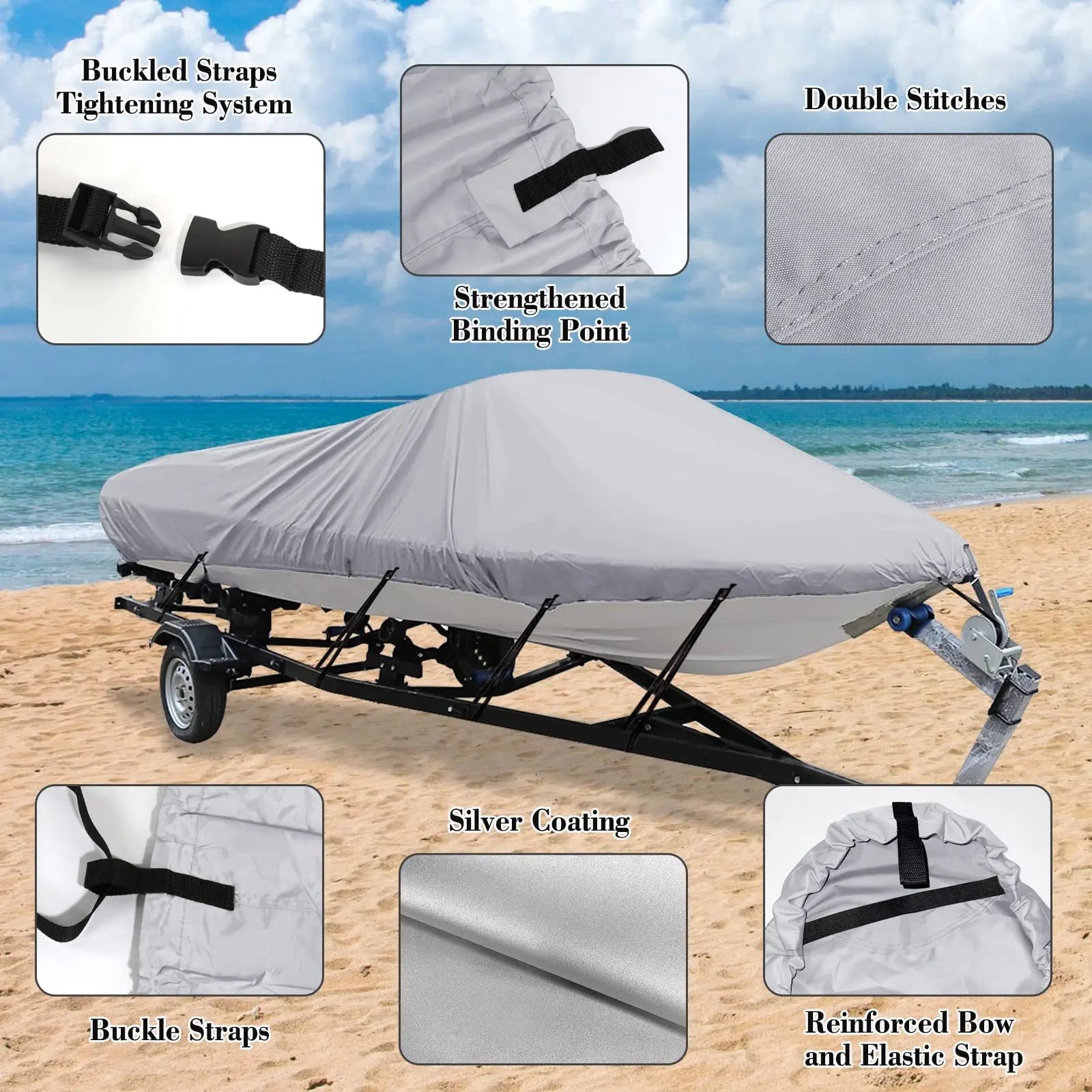JMT-038090 Durable Marine Grade UV Resistant Boat Cover with Waterproof Fabric
