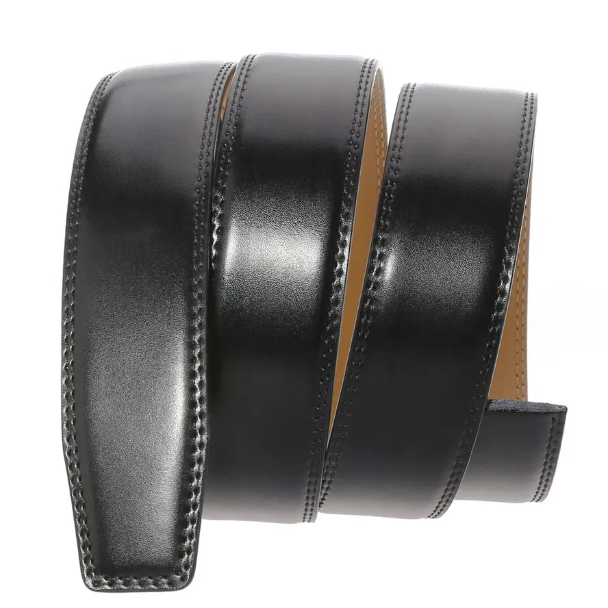 JMT-038218 Men's 3.5CM Automatic Buckle Belt - Genuine 138 Grain Cowhide Leather, Model LY35-3380